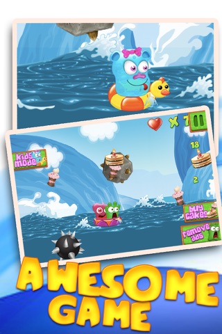 Jitters the Crazy Pudding Pet Rides the Great Juice Tsunami on a Jet Ski - FREE screenshot 2