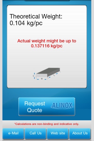 Alinox Metal Weight Calculator screenshot 4