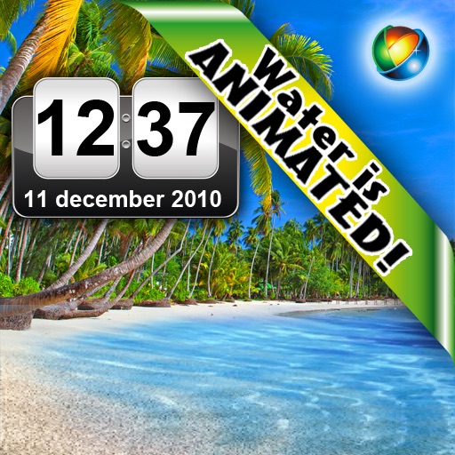 Tropical Beach Animated Clock icon