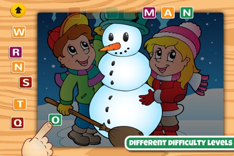 Winter and Christmas Word Learning Puzzle for Kids and Toddlers screenshot 4