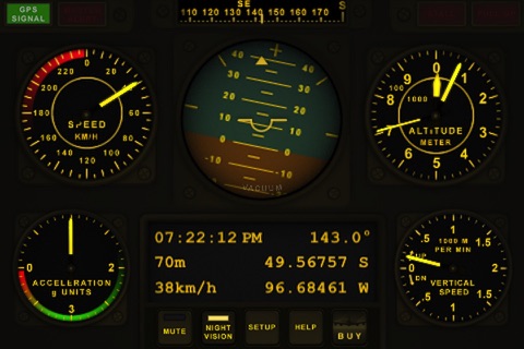 V-Cockpit GPS Lite - All in one (Compass, Altimeter, Speedometer, HUD, ...) screenshot 2