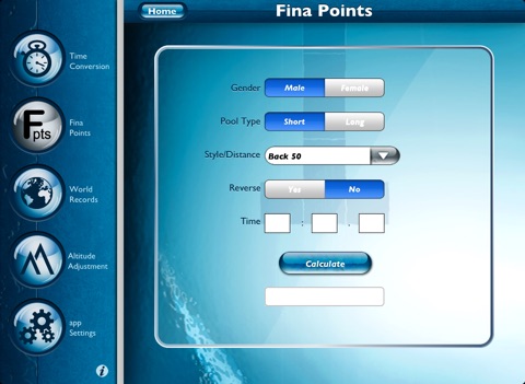 Swimmer Times Calc For iPad Free screenshot 4