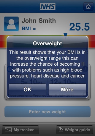 NHS BMI calculator screenshot 4