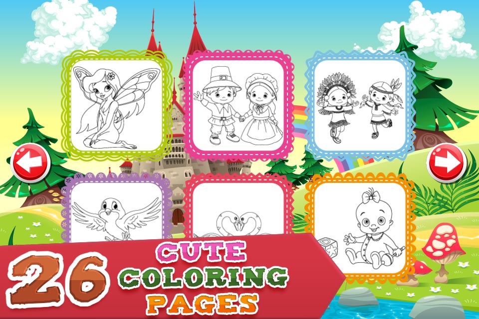 Coloring Pages for Girls - Fun Games for Kids screenshot 2