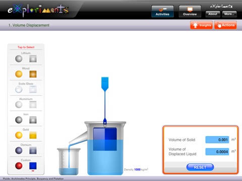 Exploriments: Fluids - Archimedes Principle, Buoyancy and Flotation screenshot 4