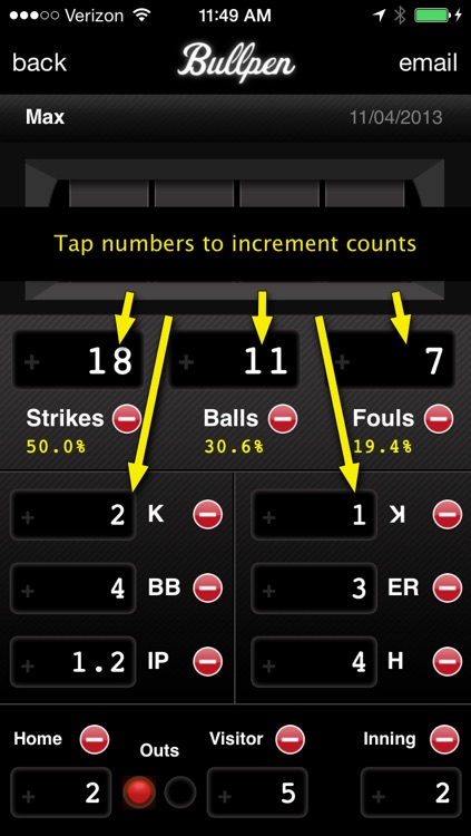 Bullpen - Baseball Pitch Counter App, Softball Pitch Count App, and Scorekeeping App screenshot-3