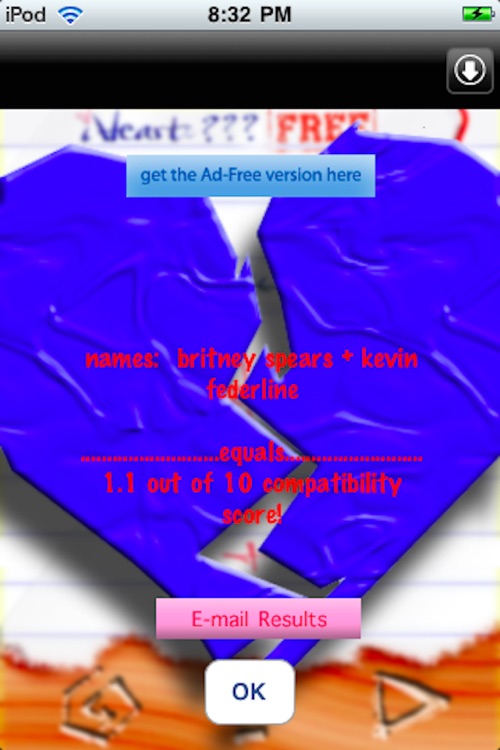 iHeart Love Compatibility Match Calculator Free: Classic Version - Test Your Crush! screenshot-3
