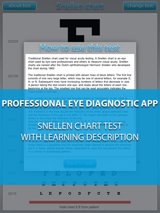Snellen chart HD - Medical eye Diagnostic chart and test