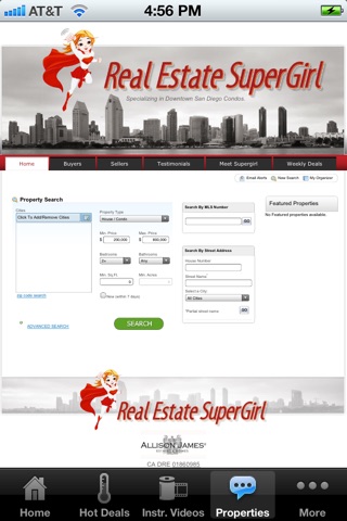 Real Estate Super Girl App to find properties in and around San Diego, California screenshot 2