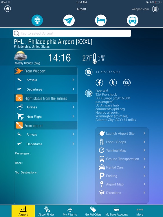 Philadelphia Airport HD Flight Tracker PHL