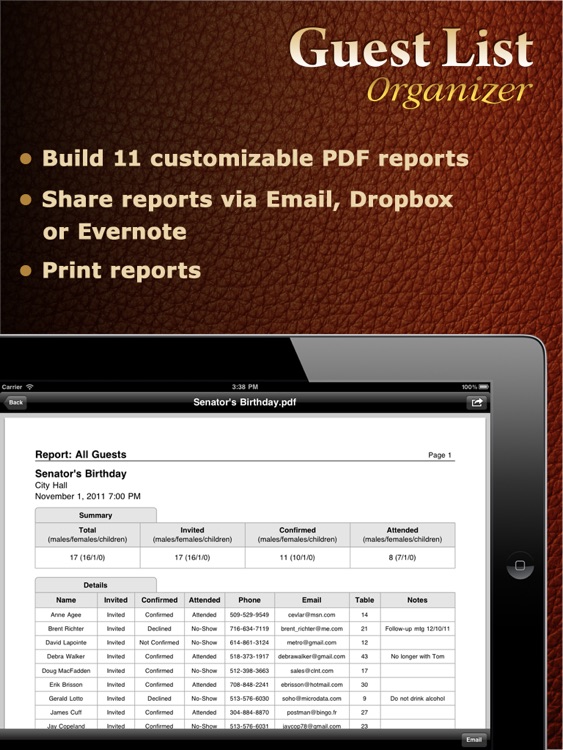Guest List Organizer HD