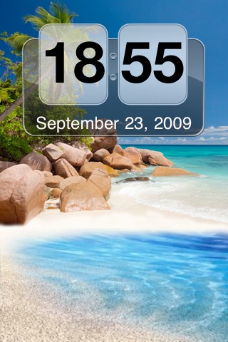 Tropical Beach Animated Clock LITE