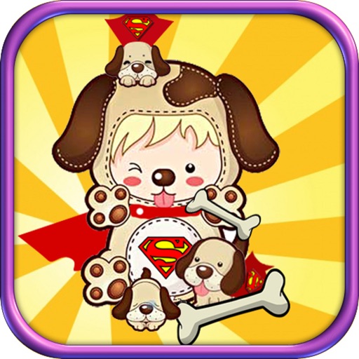 Flying Big Dog Pitbull: Roll my Super Dog to bones and Save him from hungry Icon