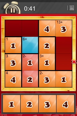 a red yukendo - Sudoku / KenKen variant screenshot 2