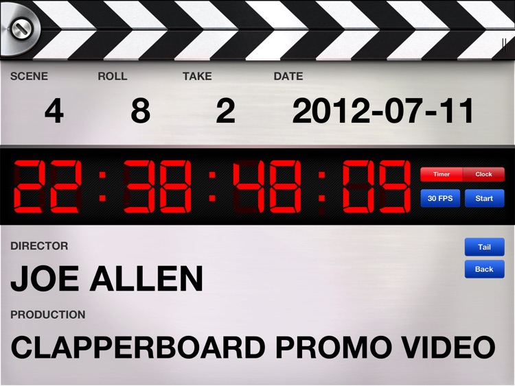 Professional Digital Clapperboard - Timecode Sync and Video Slate screenshot-4