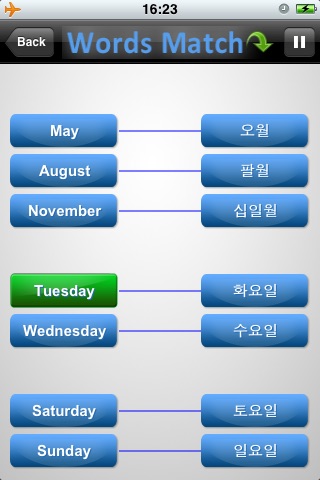 Learn Korean WordMatch screenshot 3