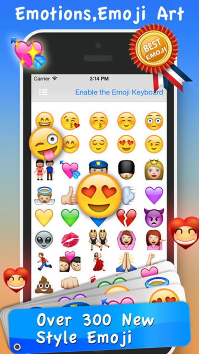 Emoji Keyboard & Emoticons for Texts, Emails & MMS Messages, LINE, Kik, WhatsApp, Twitter & Facebook – Smiley Icons, Stickers & Fonts Screenshot 1