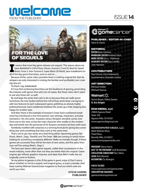 Walmart GameCenter Magazine