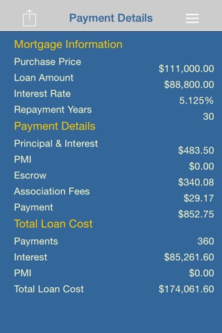 Mortgage iCalculator screenshot 2