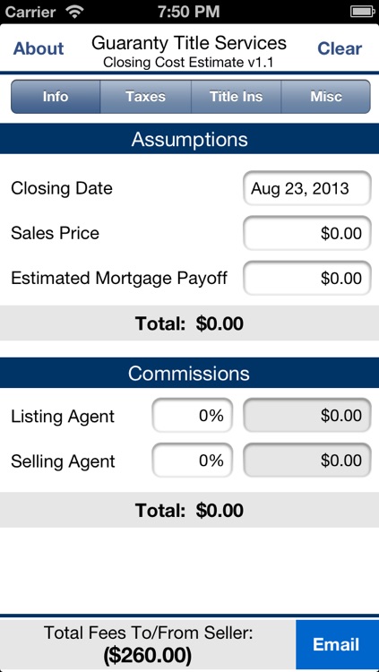 GTS Closing Cost Estimate