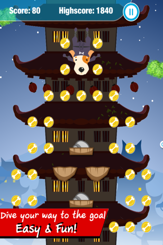 Dog ninja jump : Sky fly puppy run race screenshot 2