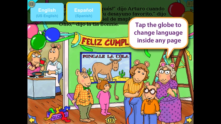 Arthur’s Birthday - Wanderful interactive storybook in English and Spanish