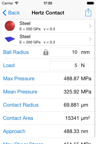 Hertz Contact Mechanics screenshot 2