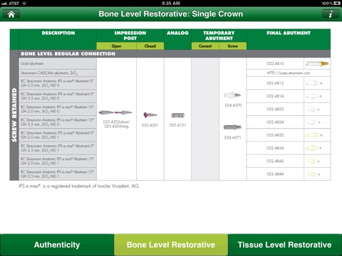 Straumann Restorative Flipchart screenshot 2