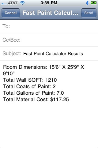 Fast Paint Calculator With Email screenshot 4