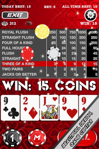 Red Video Poker screenshot 2