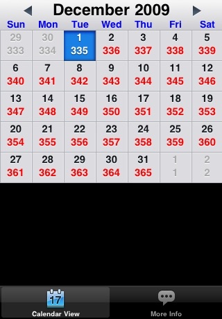 Screenshot of Julian Day Calendar