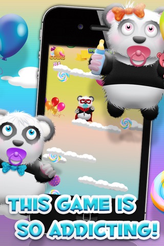 Baby Panda Bears Candy Rain HD -  Fun Cloud Jumping Edition FREE Game! screenshot 4