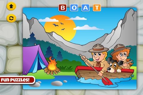 Word Learning Puzzle for Kids and Toddlers - Adventures, Pirates and Treasures screenshot 2