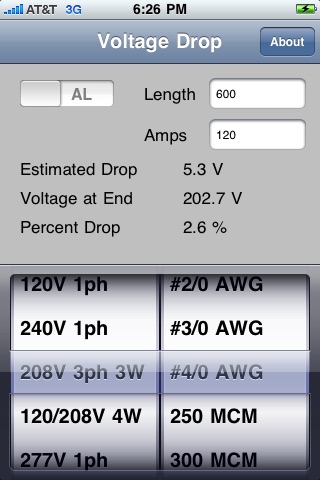 Voltage Drop Calculator screenshot 2