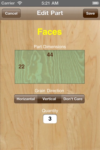 Carpenter Pro - Optimal cutlist diagrams and stock sheets calculator with grain direction and kerf screenshot 4