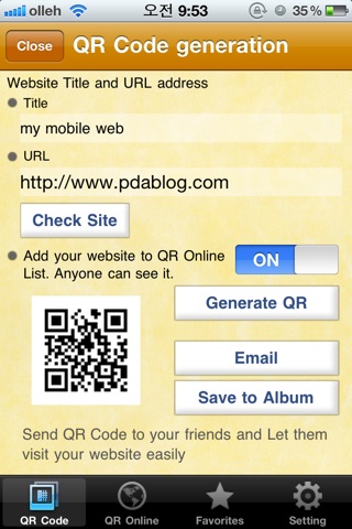 QR Code Generator/Scanner (QRS+) screenshot 2