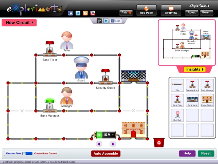 Exploriments: Electricity - Simple Electrical Circuits in Series, Parallel and Combination