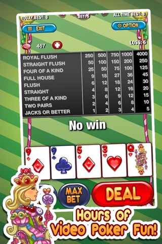 Candy Land Video Poker - Win Big Free Game screenshot 4