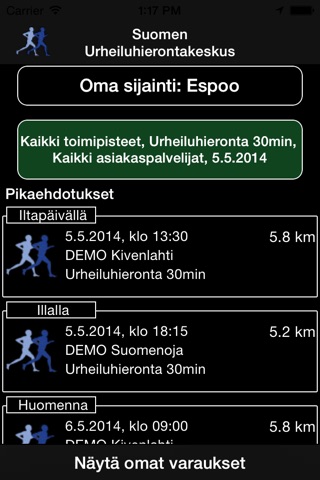 Suomen Urheiluhierontakeskus screenshot 2