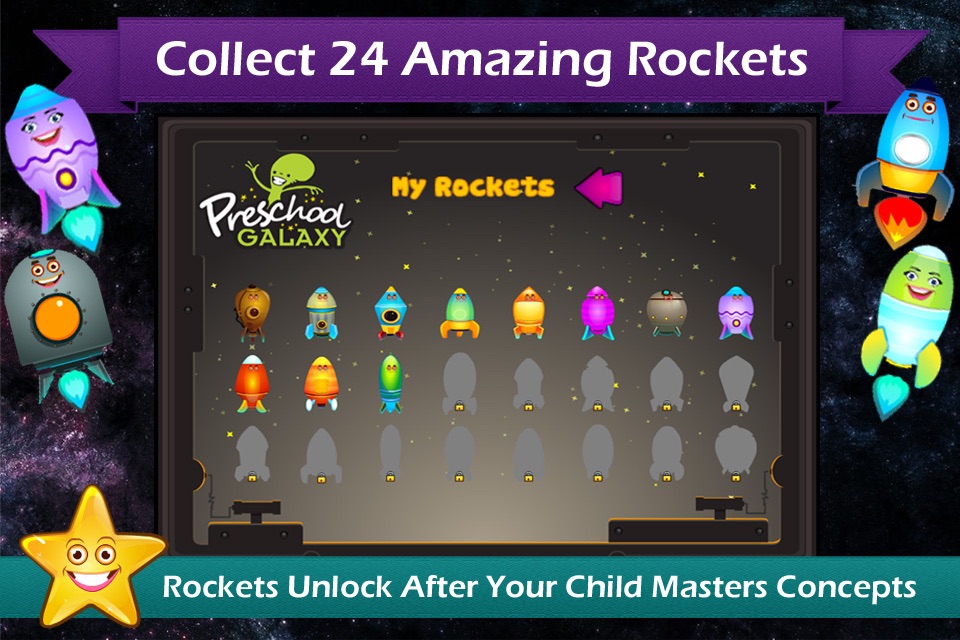 Preschool Galaxy - Learn Shapes, Colors, Numbers, and Letters screenshot 3