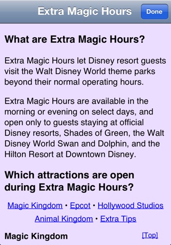 Walt Disney World Park Hours screenshot 3