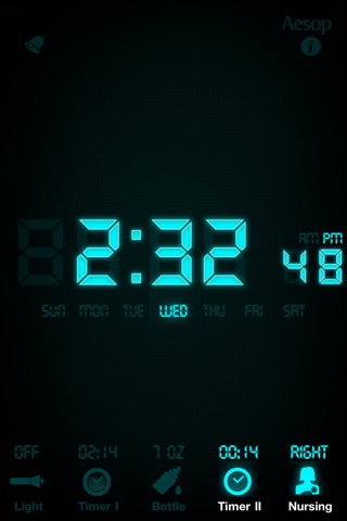 Nursery Clock + Flashlight & breast feeding Timer screenshot 4