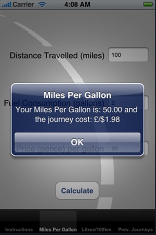 Miles Per Gallon Calculator screenshot 4