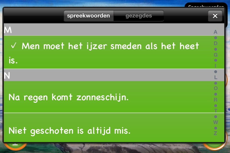 Spreekwoorden NL screenshot 2