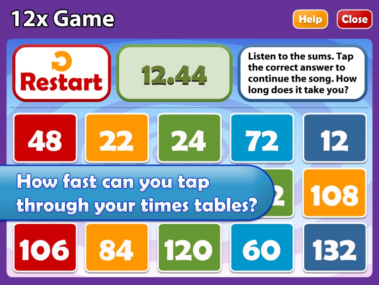 Maths Songs: Times Tables 7x - 12x HD screenshot-3