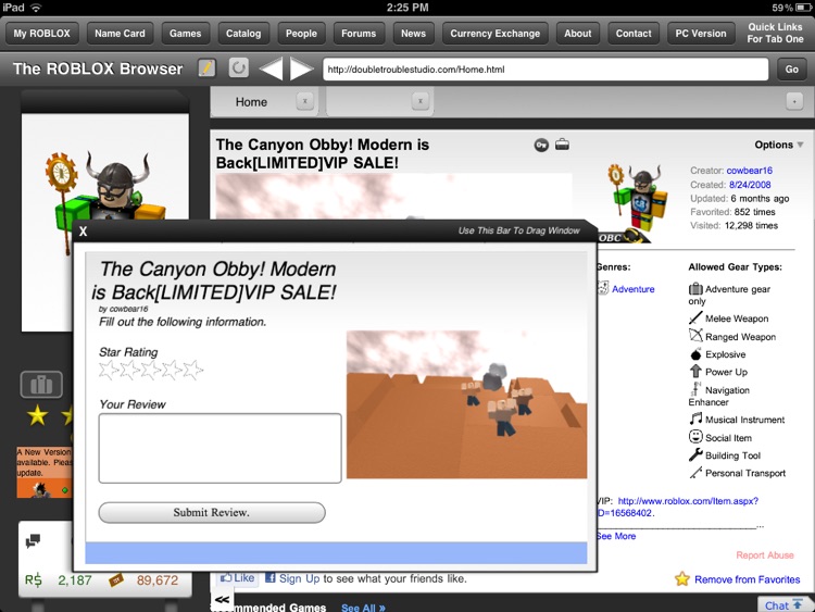 The Browser For Roblox By Double Trouble Studio - gui designer for roblox app apps store