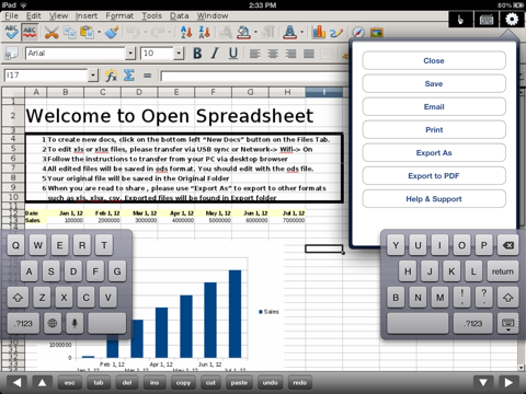 SpreadSheet - Editor of Microsoft Excel XLS files for iPad screenshot 2