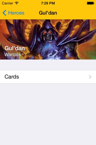 GoldCards, a Hearthstone reference guide. screenshot 2