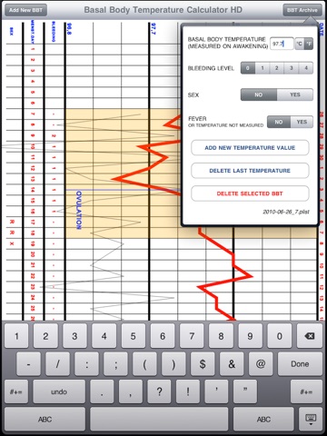 Basal Body Temp Calculator HD screenshot 2