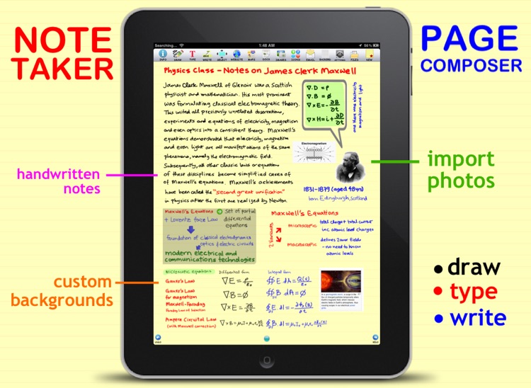 Page Composer & Note Taker for the iPad